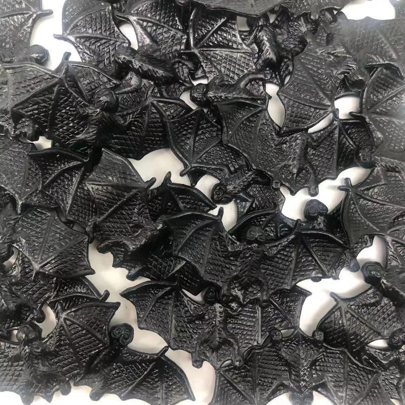 50pcs Plastic Luminous Black Fake Bat Halloween Decor Haunted House Horror Props Accessories DIY Party Dressing Party Favors