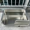 Stainless Steel Jumbo Cat Litter Box Open Type Cat Bedpans Low-Entry Kitty Toilet with Anti-Splash Design Pet Potty for Kittens