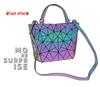 Set di Borse di Lusso Luminose Geometriche a Rombo da Donna - Secchiello in PU con Motivo a Diamante, Borse a Spalla e a Tracolla con Catena