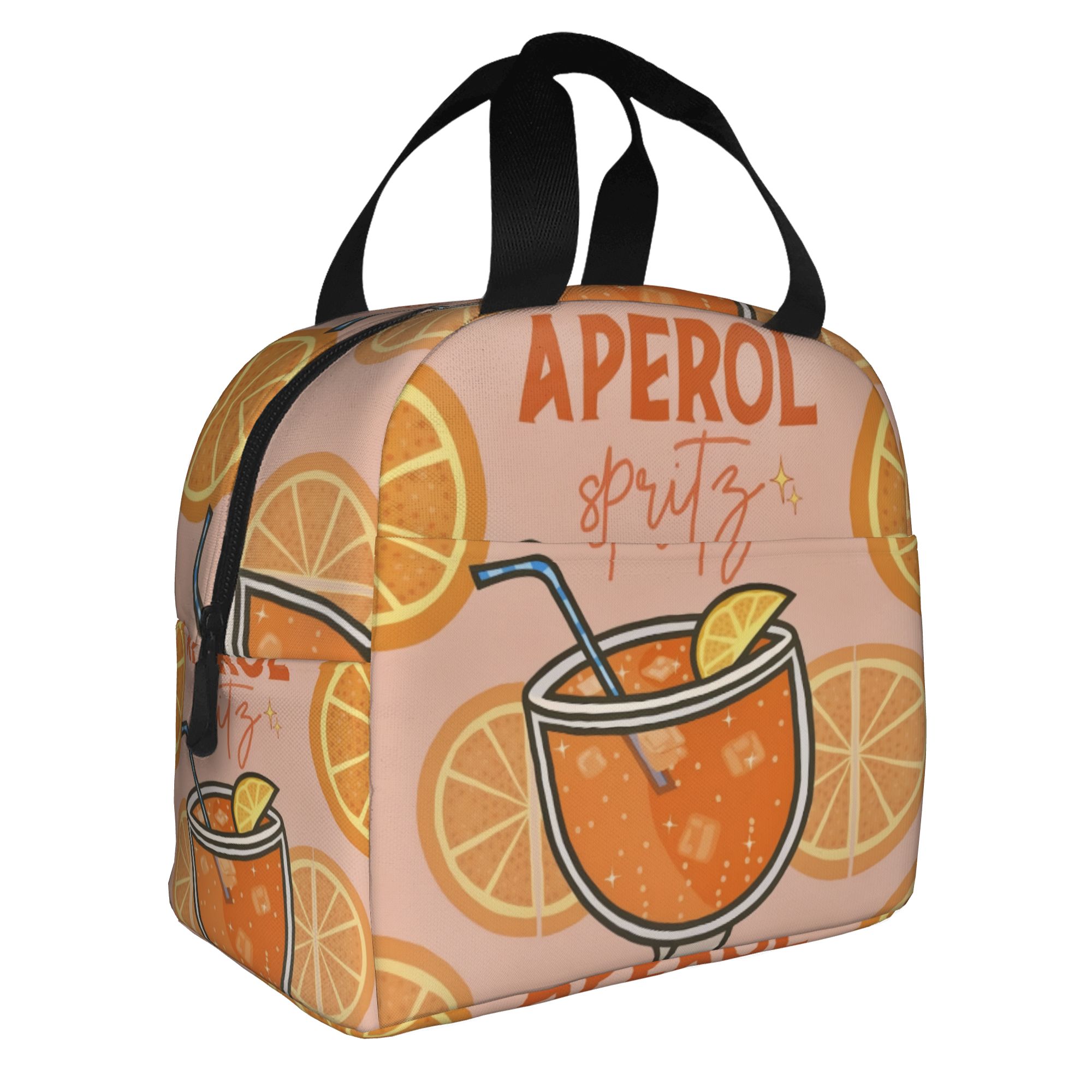 Aperol Spritz Thermal Insulated Lunch Bags Italian Cocktail Alcohol Drink Resuable Lunch Container for Outdoor Picnic Food Box One Size