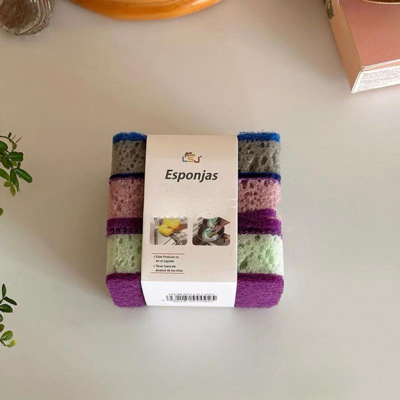 Бытовая губка для уборки Утолщенная двусторонняя кухонная салфетка для мытья посуды Чистящая подушечка