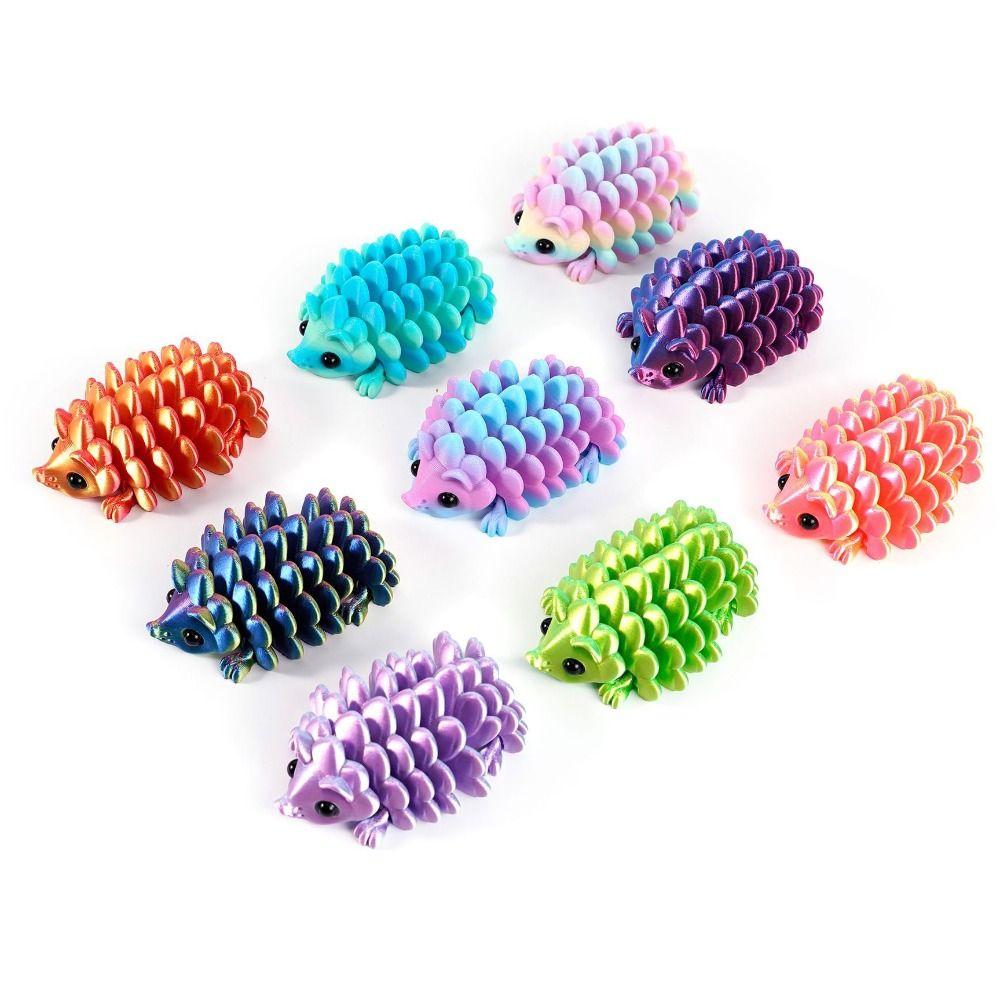 PLA Plastic Hedgehog Desktop Ornaments Multi-jointed Animal Simulation Model Children's Toy