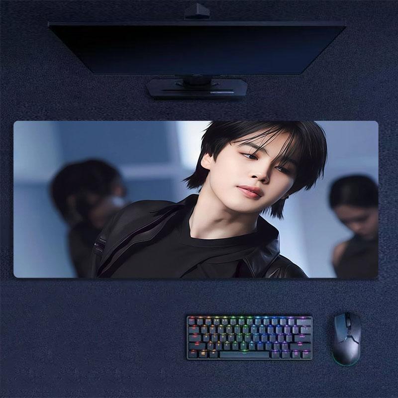 Jimin Mouse Pad, Large Gaming Desk Mat, Non-slip XXL Mousepad for Laptop & Tablet, Mini PC Playmat with Stitched Edges