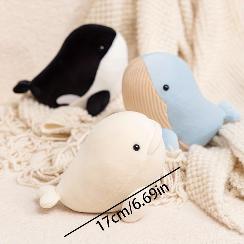 Cute 1-Piece Kawaii Ocean Animal Plush Toy, Made Of Soft Polyester, Featuring A Whale, Killer Whale, Or Beluga Whale.