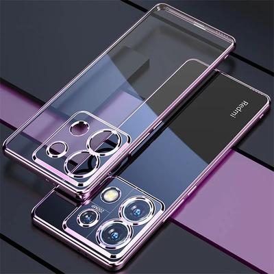 Ultra-thin Plating Silicone TPU Phone Case For Redmi Note 13 Pro 4G Electroplating Transparent Shockproof Back Cover For Xioami POCO M6 Pro 4G X6 Pro