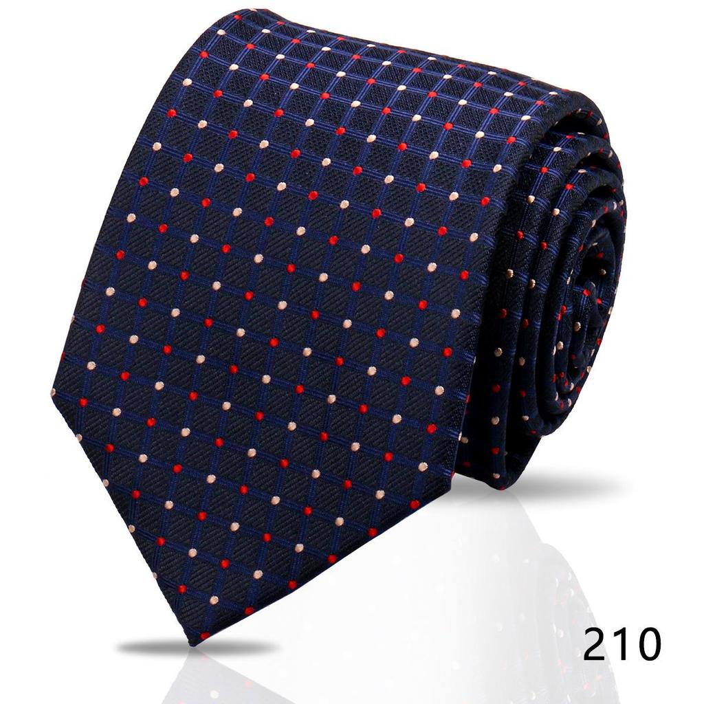 Men's High-Grade Black and Red Striped Silk Tie for Formal and Wedding Wear - 8CM