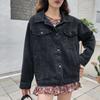 Vintage Oversized Multi Floral Embroidered Denim Jacket Women Cowboy Long Sleeve Lapel Casual Denim Coat Streetwear Outwear