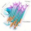 11-teiliges Make-up-Pinsel-Set Mode Meerjungfrau Augenpinsel-Set Rouge Highlighter Augenmasken-Pinsel Meerjungfrau Make-up-Pinsel-Set