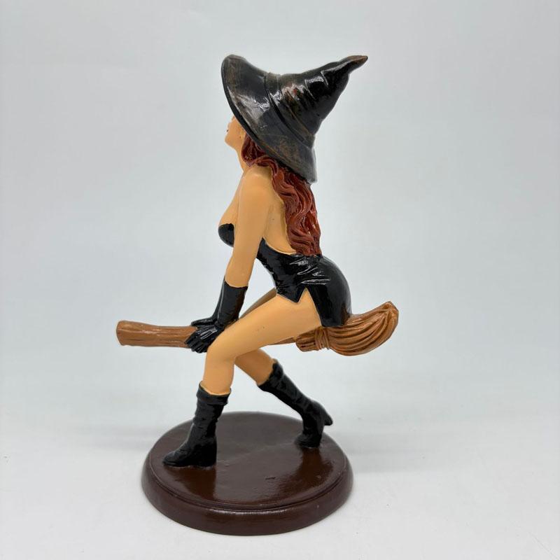 Spellbound Beauty Sexy Witch Bookshelf Figurine Witch Statue Gothic Home Decor