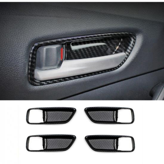 For - Toyota Corolla Carbon Fiber Interior Door Handle Bowl Cover Trim