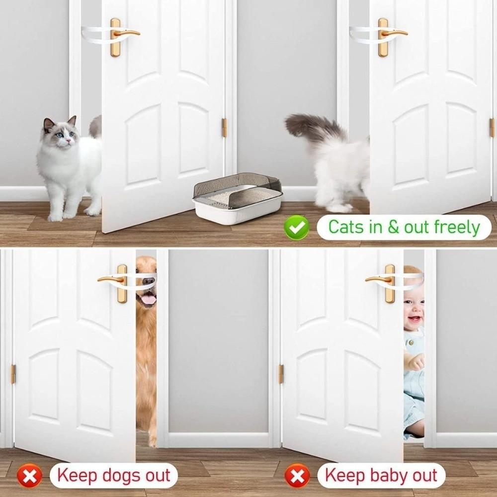 2pcs/set Adjustable Pet Separation Door Punch-Free Anti-dog Cat Door Bracket Elastic Gate Lock Fish Shape Cat Door Holder