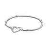 925 Silver Women's Bracelet with Heart T-shaped Buckle and Adjustable Bracelet, Fashionable DIY Jewelry Gift