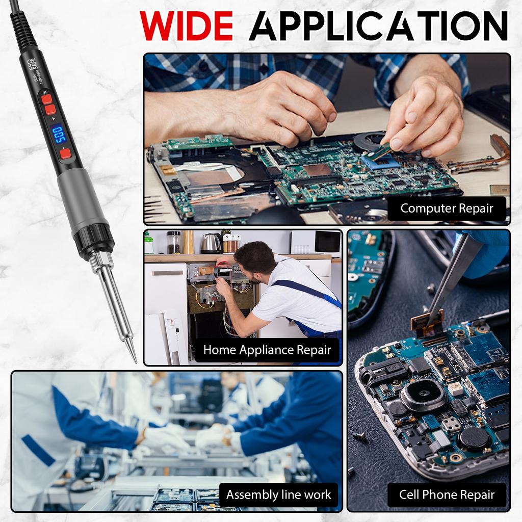 16 in 1 Multifunction Electric Soldering Iron Tool 80W Soldering Iron Set Adjustable Temperature LCD Solder Welding Repair Tool