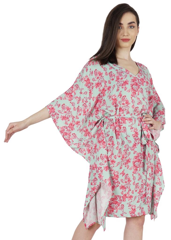 Moomaya Turkish Maxi  Kaftan  For Women Short Casual Mini Beach Dress Swimsuit Cover