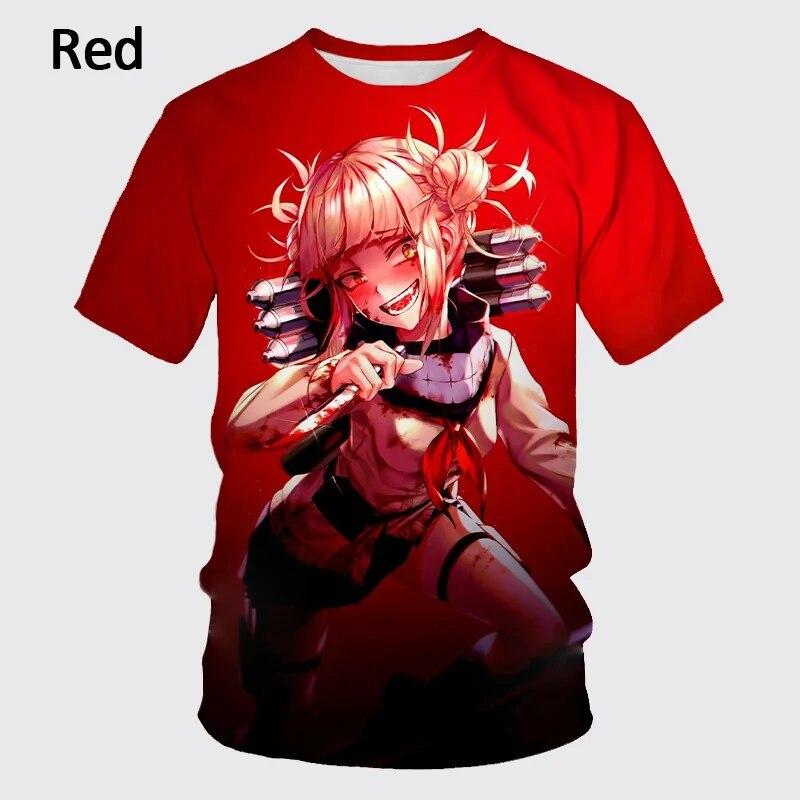 Nowa koszulka Himiko Toga 3D w stylu casual, letnia męska koszulka z krótkim rękawem japońskie anime moda unisex koszulka hiphopowa