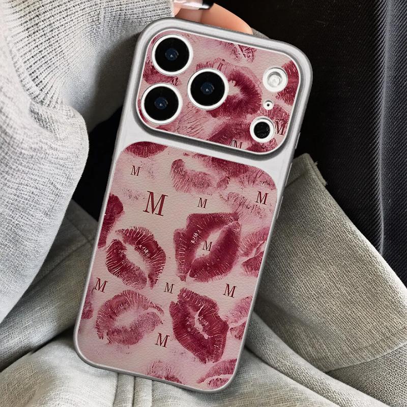Leopard Kiss Lips Leather Lanyard Case For iPhone 18 Pro Max 17 16 15 14 13 Pro Max Luxury Hybrid TPU+PU Anti-skid Soft Phone Cover