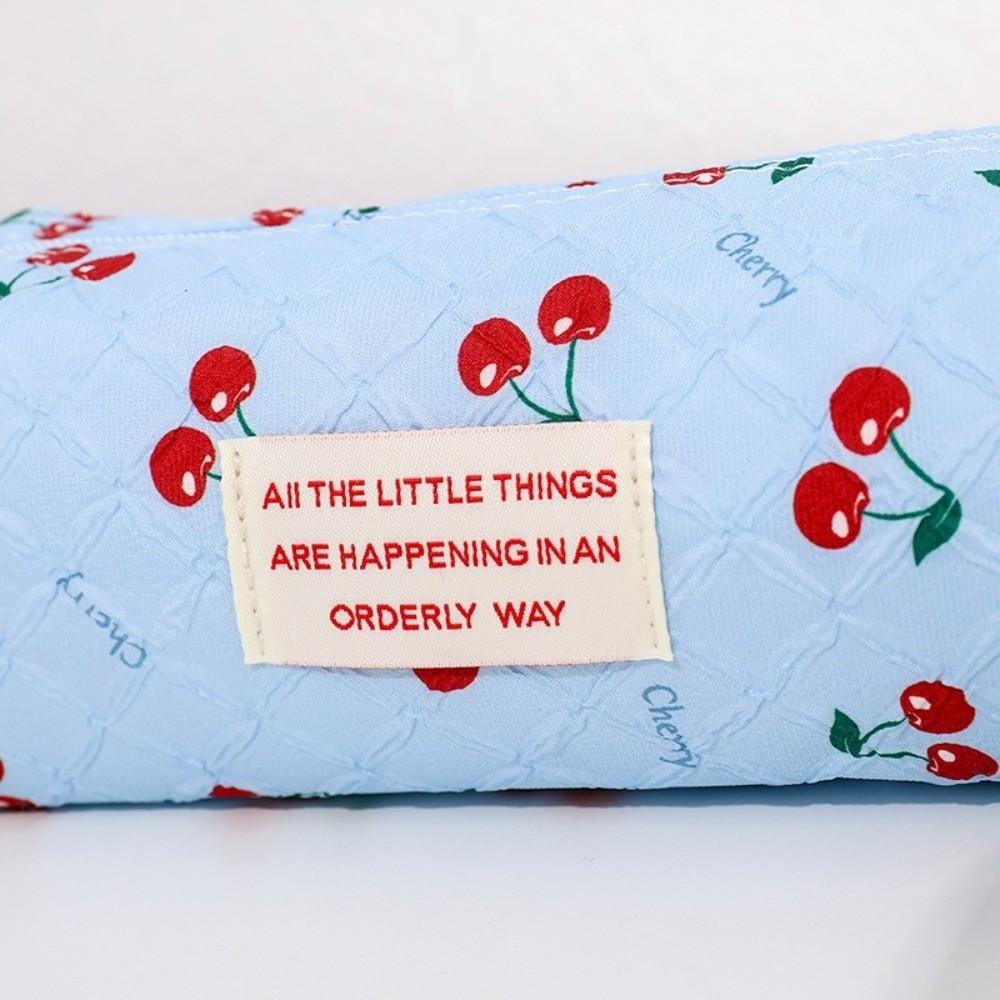 Large Capacity Pencil Case Cherry Print Stationery Bag Kawaii Pencil Pouch  Students