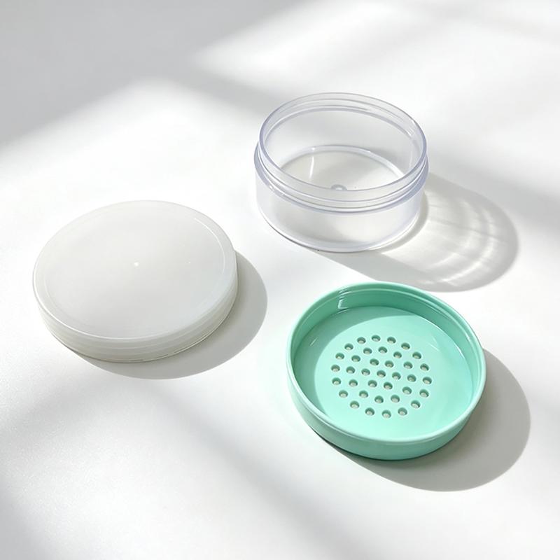 1Pcs 15G Empty Cosmetic Container Makeup Compact Portable Loose Powder Box Plastic Loose Powder Jar With Sifter