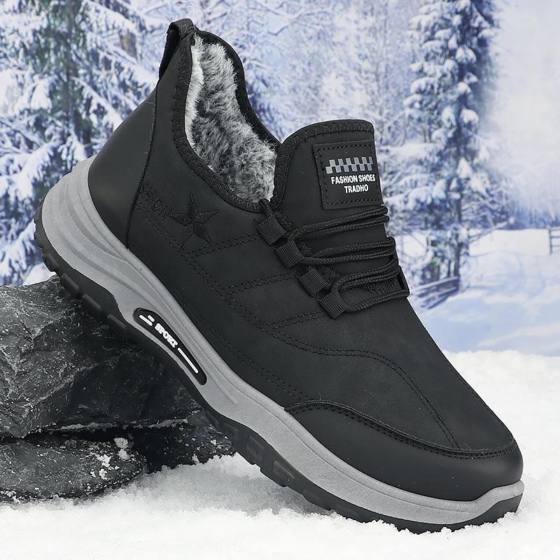 2025 Men's Boots with Thick Velvet Work  Men's Shoes Winter Casual Warm Running Shoes Snow Boots Men's Cotton Shoes