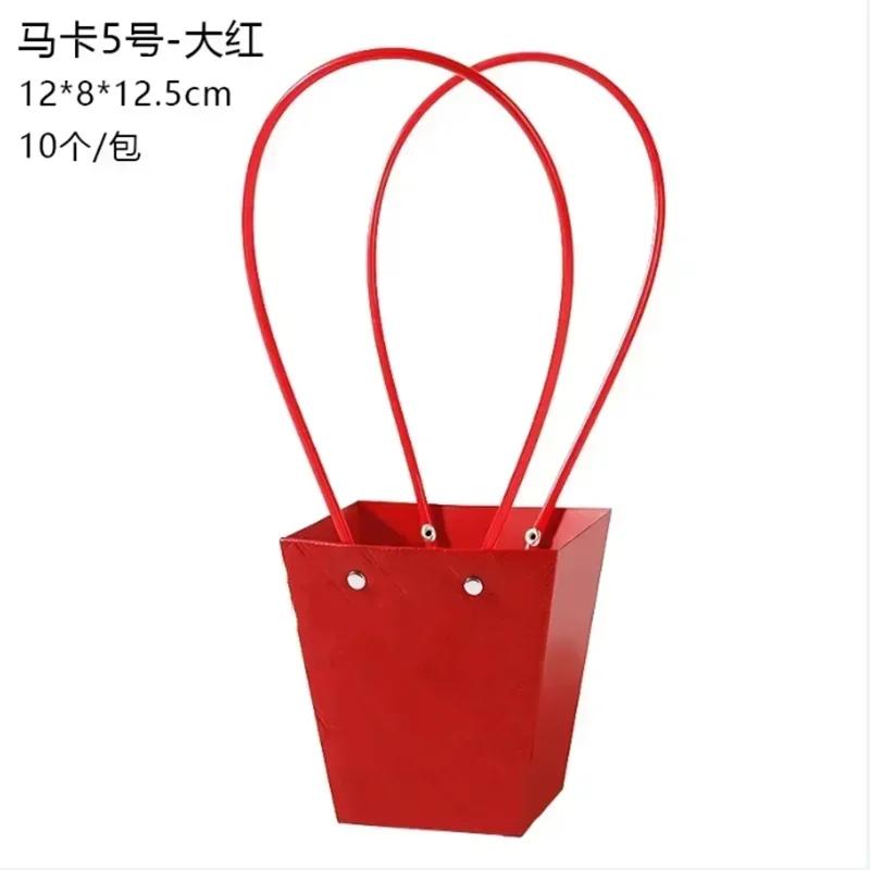 Flowers Basket Boxes Gift DIY Packaging Materials Wedding Favors 10pcs Flower Tote Bags Kraft Paper Bouquet Floral Arrangement