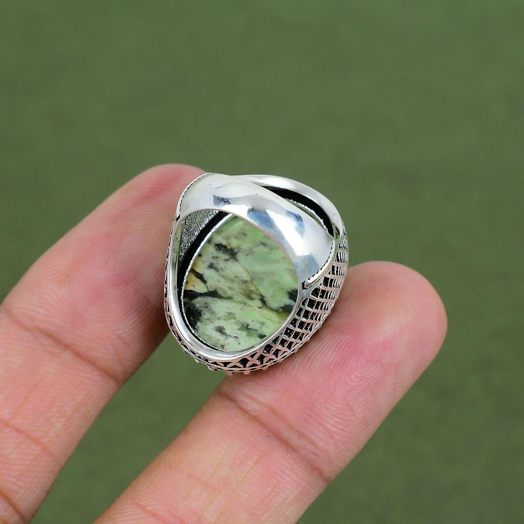 Australian Chrome Chalcedony Ring 925 Sterling Silver Rings Handmade Gemstone Jewelry Brand New Ring Engagement Gifts Available In Ring Size