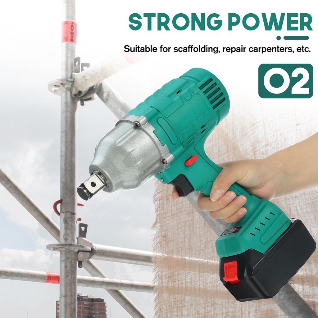 388vf 3/4 Inch 1900NM Brushless Cordless Electric Impact Wrench Power Tool 19800Amh Li Battery For 18V Battery