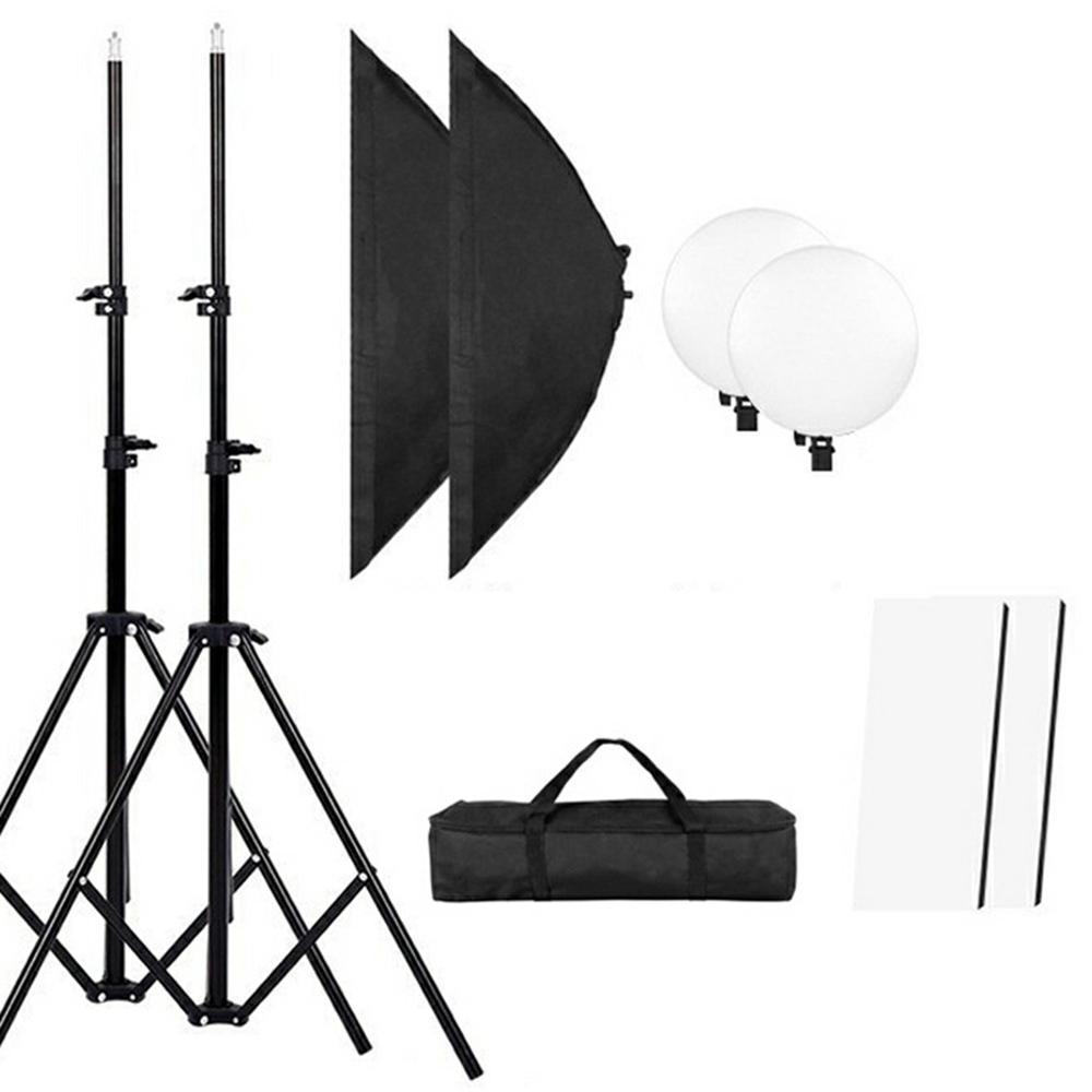 

2 Sets 80W LED Softbox Photography Lighting 3 Color Temperature Short Handle Manual Control LED Video Light Kit US Plug