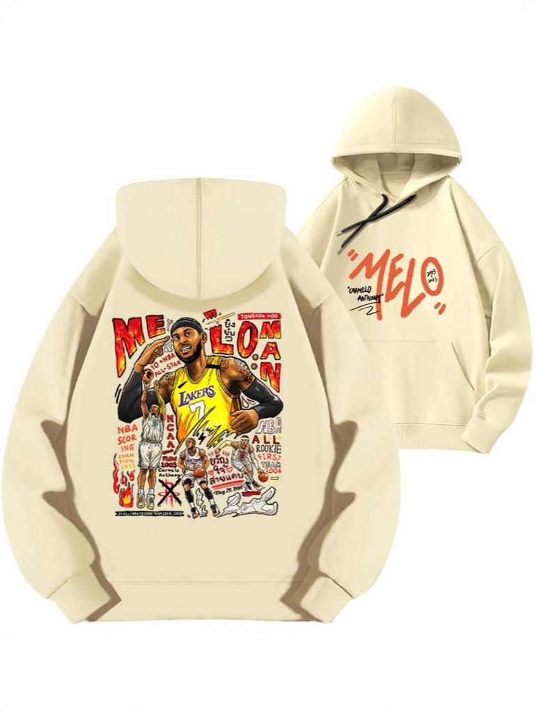 Anthony's 2025 Lakers Hoodie - Basketball Loose Fit, Autumn Plus Velvet, Thickened.