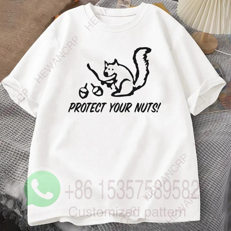 Protect Your Nuts Mens Tshirt Summer Tracksiut Oneck Pullovers Shortsleeved Top Harajuku Cotton Sweatshirt Casual Streetwear
