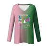 Women's Long Sleeve Plunger Sleeve  Witch Printed Casual Top T-Shirt