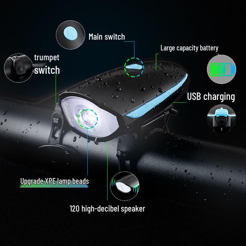 Lishi Rechargeable Waterproof Bicycle Light Set