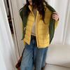 White duck down knitted sleeves splicing down jacket women's short winter fashion warm casual ribs top tide