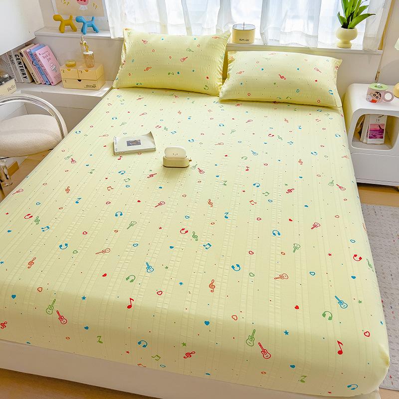 New Double-layer Gauze Bed Sheet Cover Single-piece Mattress Protective Cover Children's Single Dormitory All-inclusive Non-slip Sheets