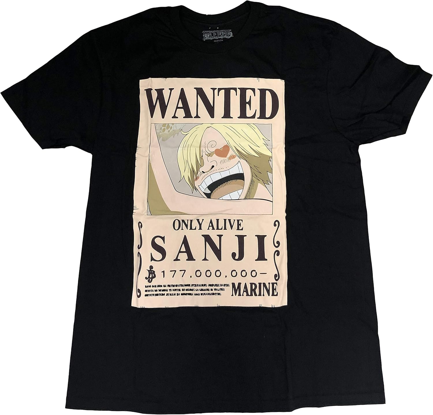 One Piece Sanji Bounty T-Shirt - Officially Licensed L