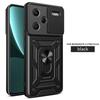 For Xiaomi Redmi Note 13 Pro + Case Redmi Note 13 pro Plus Magnetic Ring Holder Armor Phone Case Slide Camera Protect Back Cover