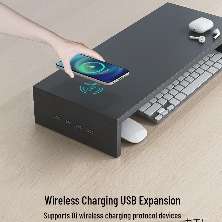 Desktop Monitor Stand and Laptop Riser with Office Storage