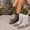 Mesh Comfortable Sandals Women's New European and American Fashion Round Toe Flat Bottom Breathable Mesh Boots