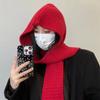 Acrylic Fibres Neck Collar Beanies Caps Triangular Winter Neckerchief Hat  Unisex