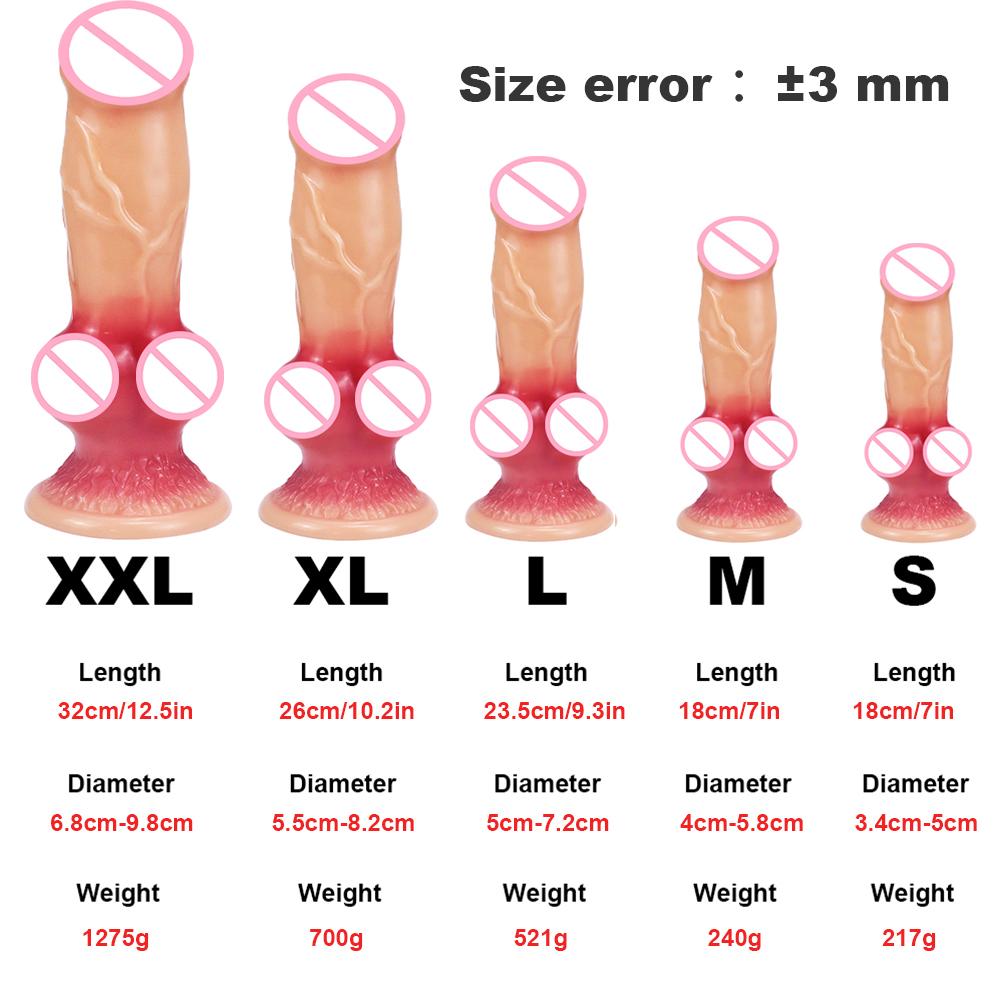 Huge Real Silicone Animal Dildo Sex Toys Knot Dog Penis Anal Plug for Women Men Suction Cup Female Masturbator Adults