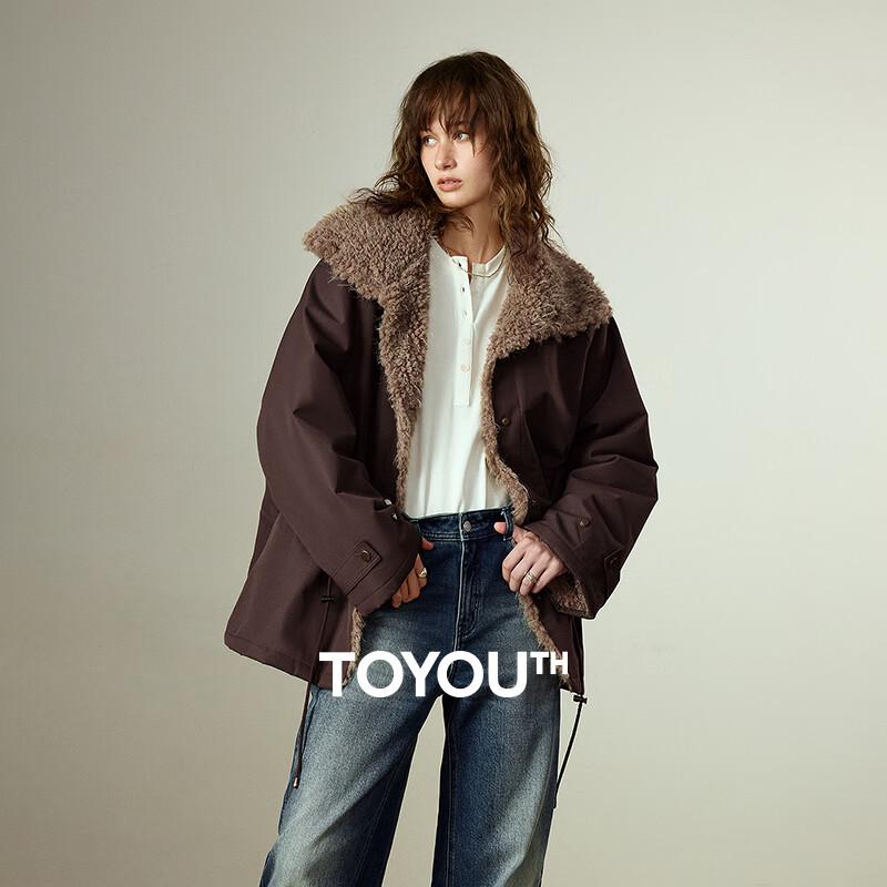 

Chuyu Women s 2025 Winter Oxford 3-Proof Faux Cashmere Plush Padded Jacket M