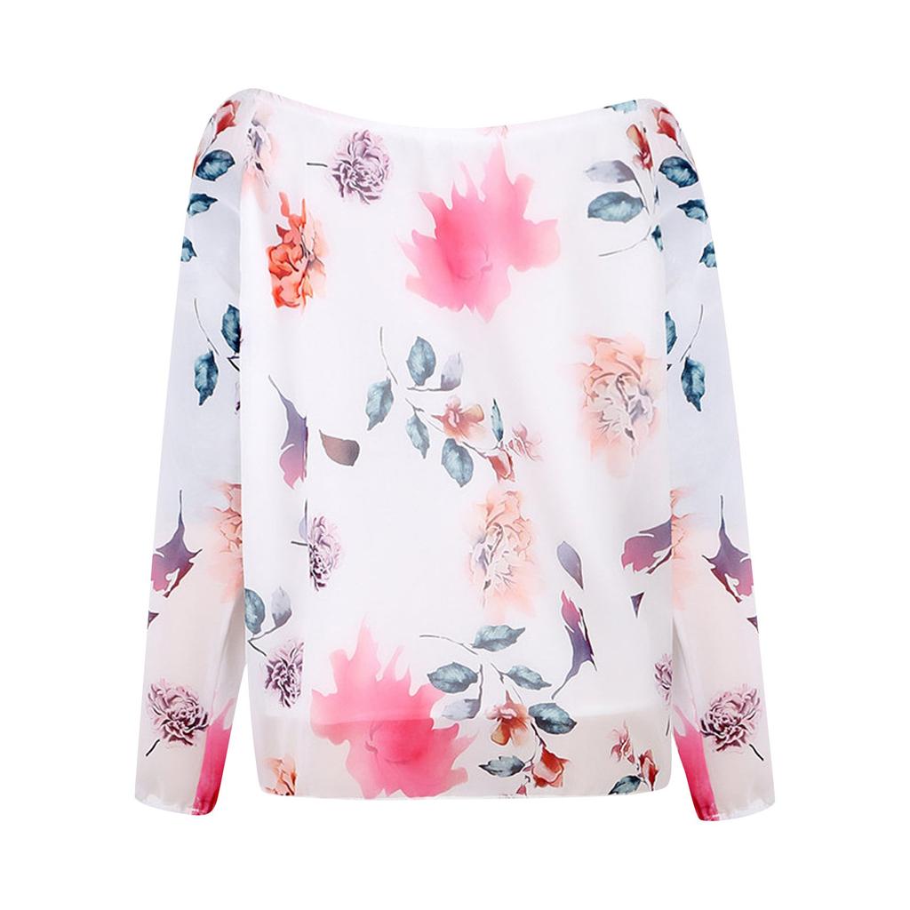 Chemisier à fleurs grande taille pour femmes, tunique décontractée, t-shirts amples