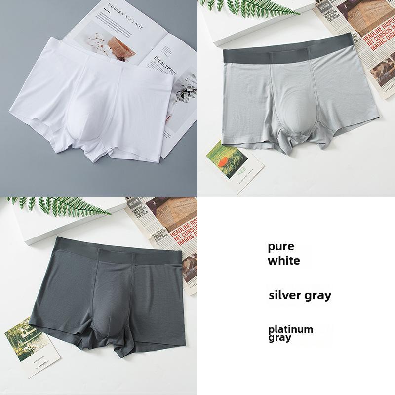 Pánské modální bezešvé bílé boxerky, antibakteriální a prodyšné, mládežnický styl, balení 60 kusů