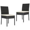 VidaXL Garden Dining Chairs 2 Pcs Woven Resin Black