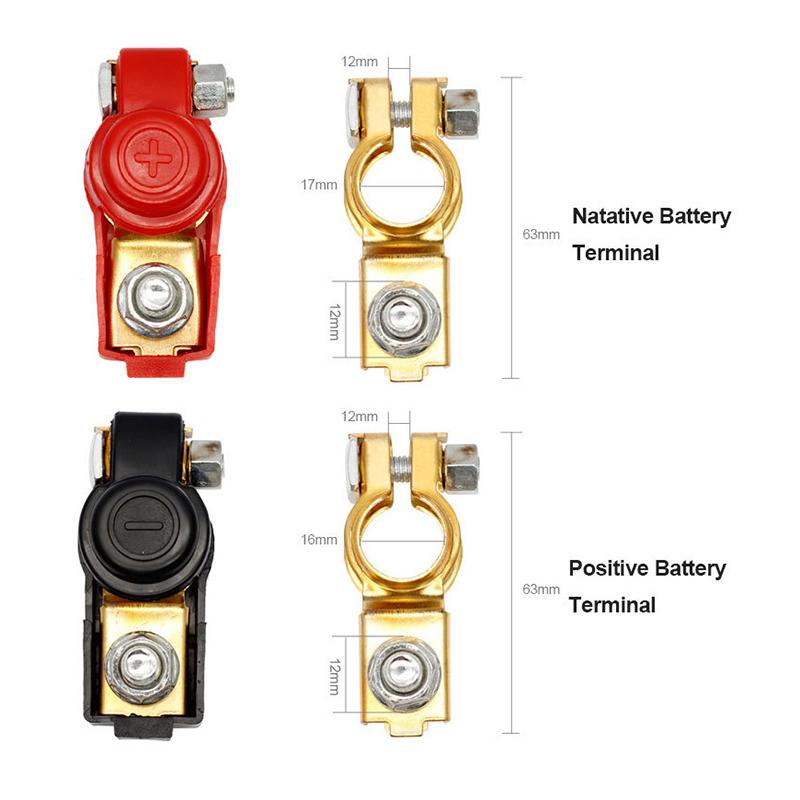 2 Stück Batterieklemmen Klemmen Negativ + Positiv Top-Pol Für Auto Wohnwagen Boot Motorrad Schnellverschluss Abheben Verbinder