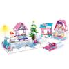 WOMA TOYS C0212A House Building Brick DIY Ice Hockey Snow House Building Block Bricks Set for Girl