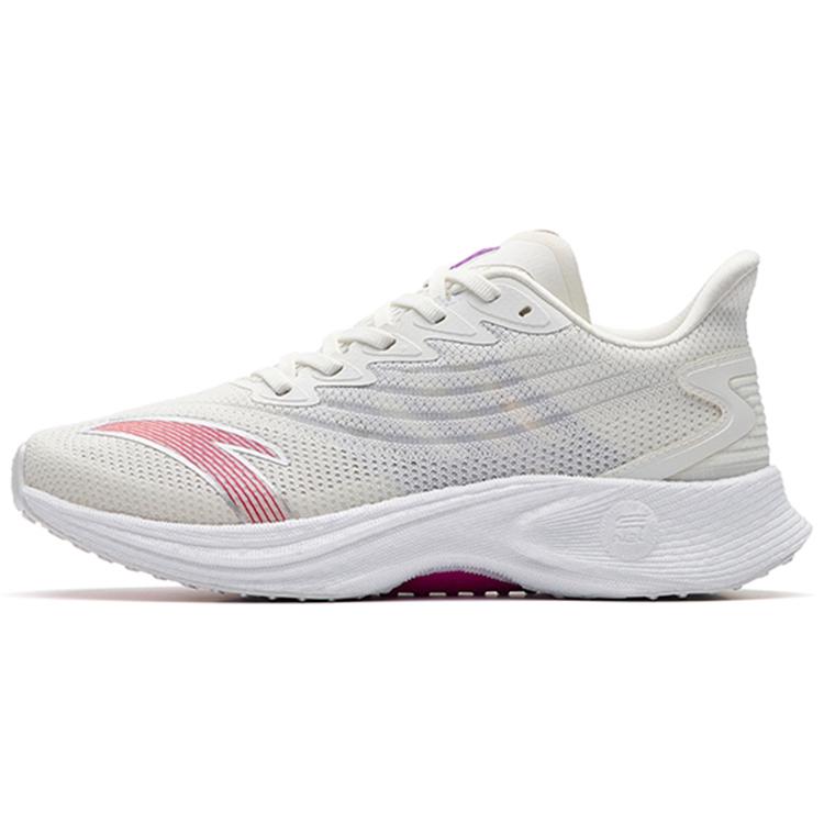 New Anta MACH 2.0 Cushioned Anti Slip Wear Resistant Breathable Lightweight Low Top Running Shoes Women's White Purple 122235583-3