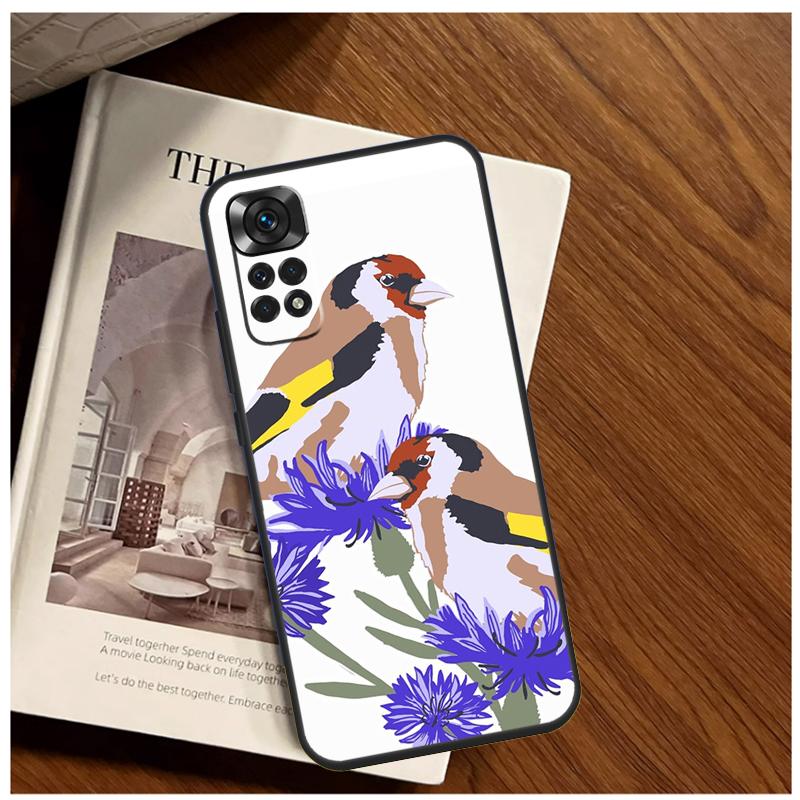 European Goldfinch Case For Xiaomi Redmi Note 12 Pro 8 9 10 11 Pro 9S 10S 11S 12S 9A 9C 9T 10A 10C 12C Cover