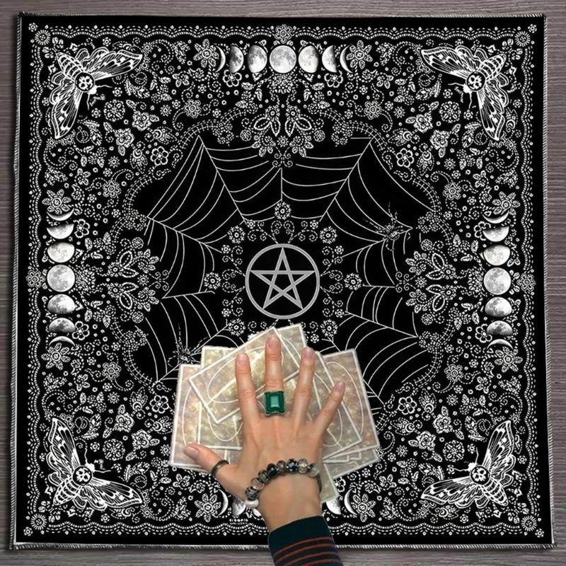 Bird Moon Pattern Astrology Tablecloth Tarots Divinations Tablecloth Altars Cloth Divinations Board Game Accessory