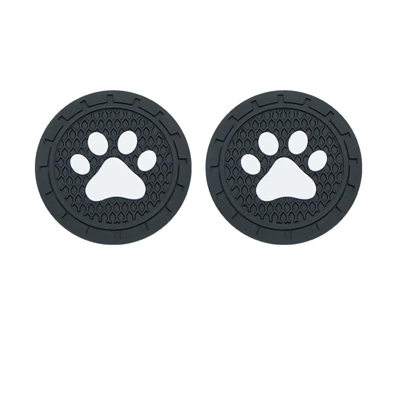 

2Pcs Dog Paw Silicone Car Coasters Universal Fit Anti-Slip Cup Holder Protection Durable Easy to Clean Car Interior Accessories