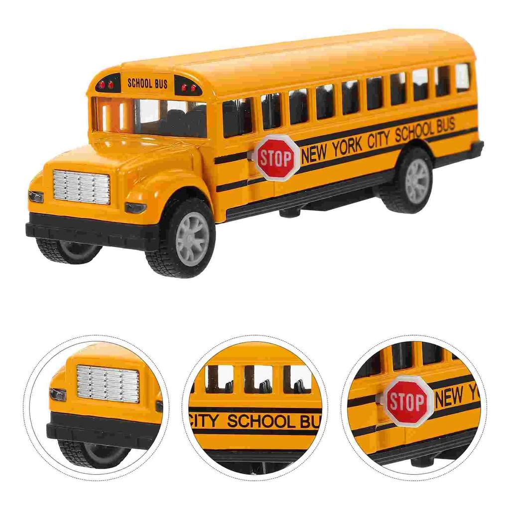 1 Psc School Bus Model Simulation Off-road Vehicle Pull Back Car Decoration Ornaments Collection Toys For Children